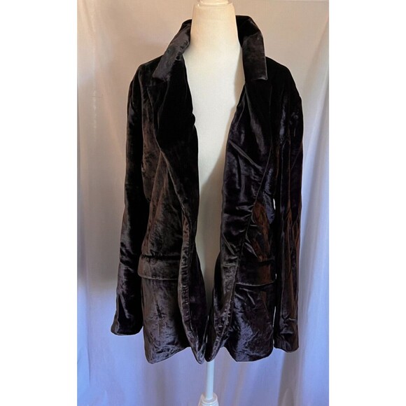 Chelsea 28 deep purple Velvet Blazer Open Front Cardigan large - Picture 1 of 6